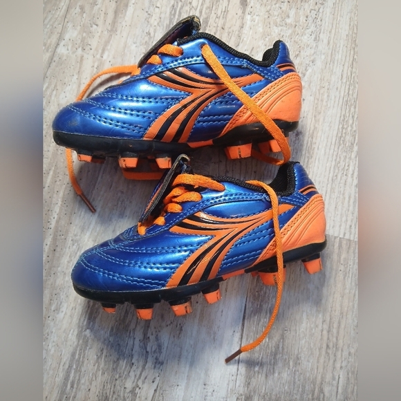 Diadora Toddler Size 8T Soccer Cleats Blue & Orange - Picture 2 of 7